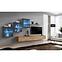 Wohnwand Switch XX Glass + LED graphit/Eiche Wotan