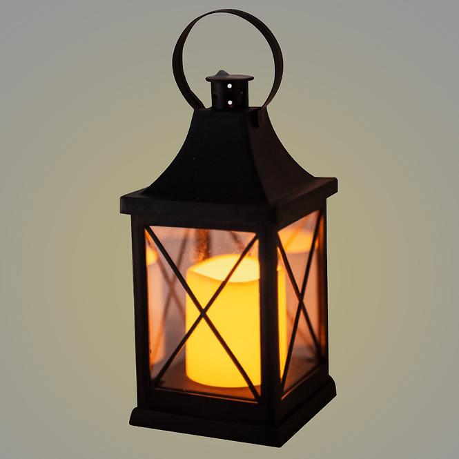 Laterne LED 1L Schwarze Kerze 15/18/YZE
