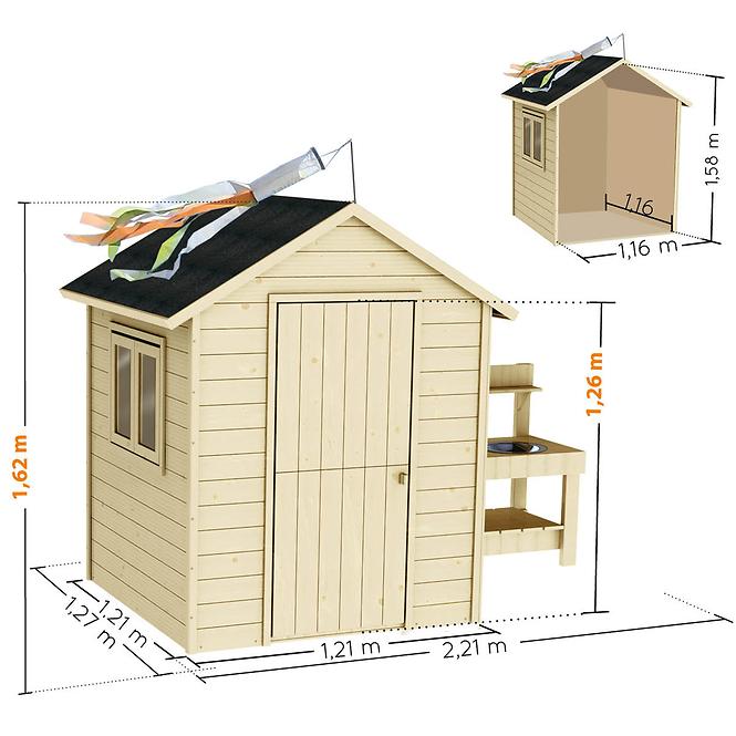 Kindergartenhaus JASMINE 221x127x162 cm