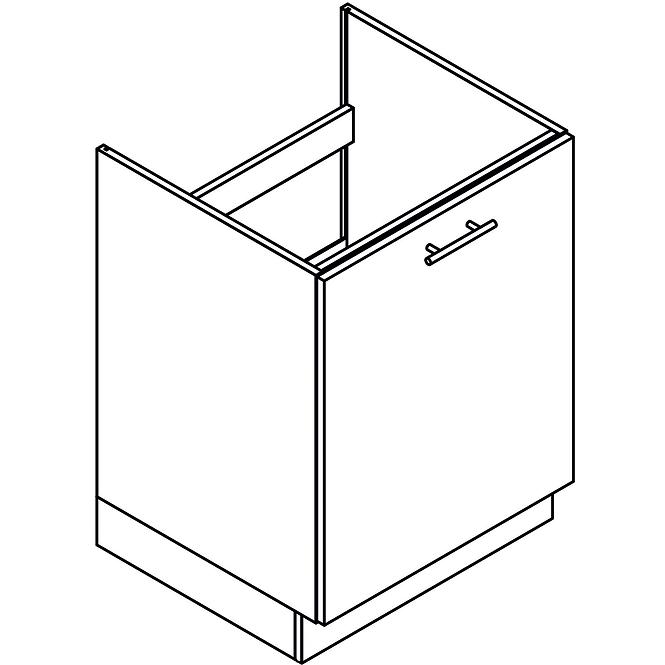 Küchenzeile Denis D60zl Pl Weiß Satin Mat/Weiß
