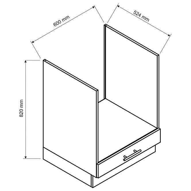 Küchenzeile Denis Dk60 Weiß Satin Mat/Weiß