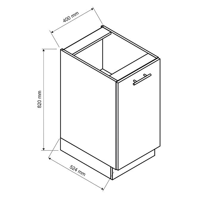 Küchenzeile Denis D40 Pl Weiß Satin Mat/Weiß