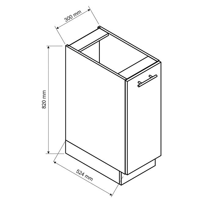 Küchenzeile Denis D30 Pl Weiß Satin Mat/Weiß