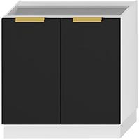 Küchenzeile Denis D80 Schwarz Mat Continental/Weiß
