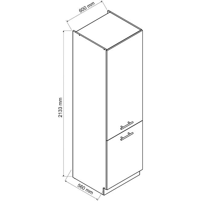 Küchenzeile Oscar D60sł 2133 Pl 2fr Weiß Lesk/Weiß