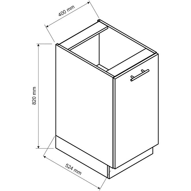 Küchenzeile Oscar D40 Pl Weiß Lesk/Weiß