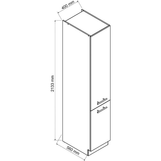 Küchenzeile Oscar D40sł 2133 Pl 2fr Weiß Lesk/Weiß
