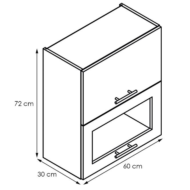 Küchenzeile Denis W60grf/2 Sd Eiche London/Weiß