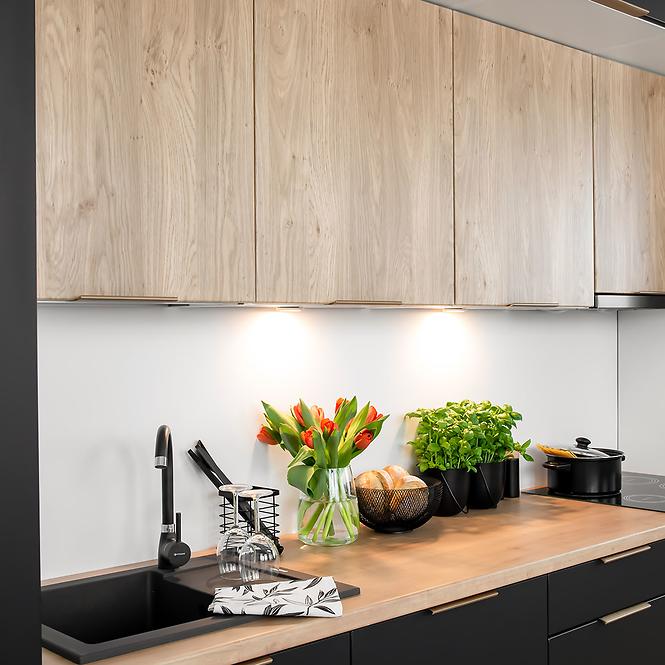 Küchenzeile Denis W60/68 Slim Pl Se Stříbrnou Digestoří Eiche London/Weiß