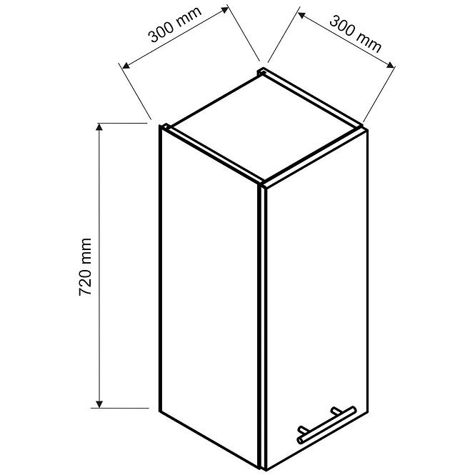 Küchenzeile Denis W30 Pl Weiß Satin Mat/Weiß
