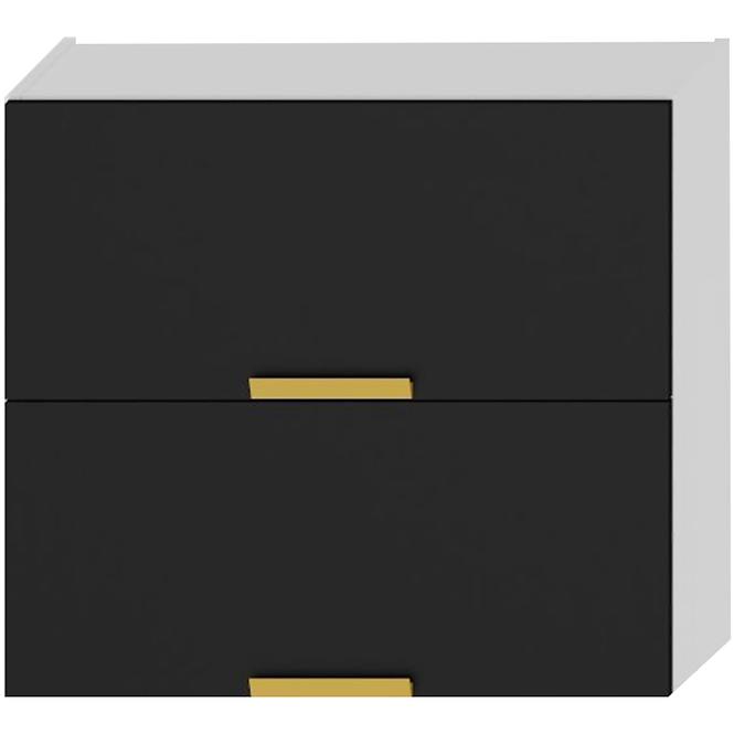 Küchenzeile Denis W80grf/2 Schwarz Mat Continental/Weiß