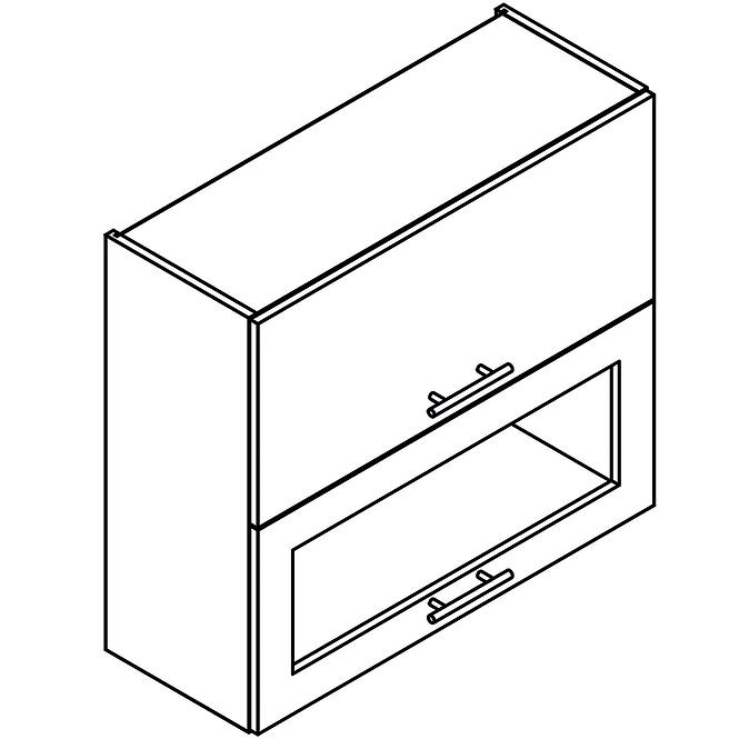 Küchenzeile Denis W80grf/2 Sd Schwarz Mat Continental/Weiß