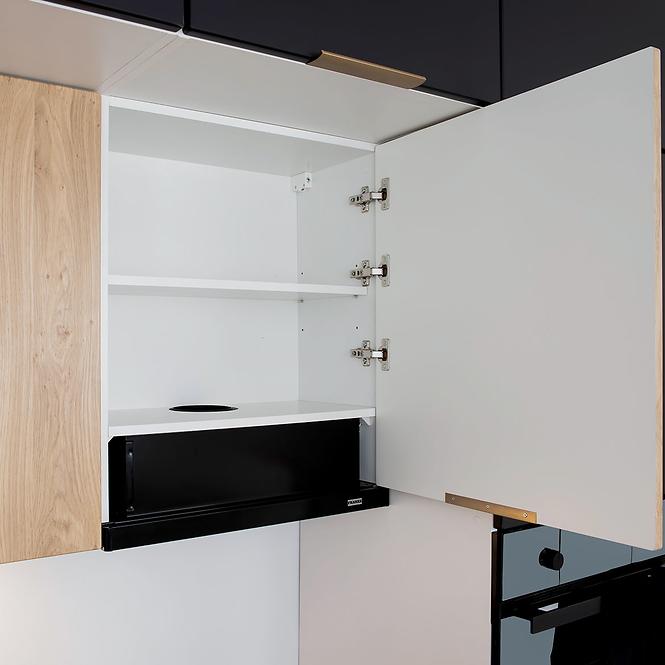 Küchenzeile Denis W60 Pl Schwarz Mat Continental/Weiß