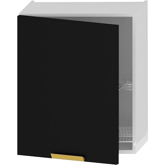 Küchenzeile Denis W60su Alu Schwarz Mat Continental/Weiß