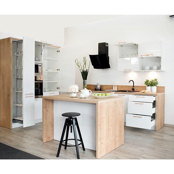 Küchenzeile Oscar W60grf/2 Sd Weiß Lesk/Weiß