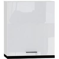 Küchenzeile Oscar W60/68 Slim Pl S Schwarz Digestoří Weiß Lesk/Weiß