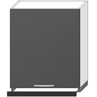 Küchenzeile Oscar W60/68 Slim Pl S Schwarz Digestoří Anthrazit Lesk/Weiß