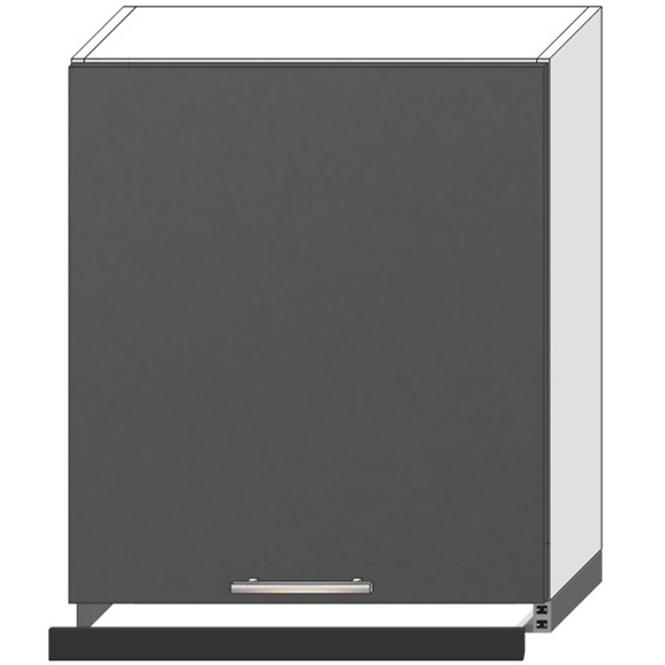 Küchenzeile Oscar W60/68 Slim Pl S Schwarz Digestoří Anthrazit Lesk/Weiß