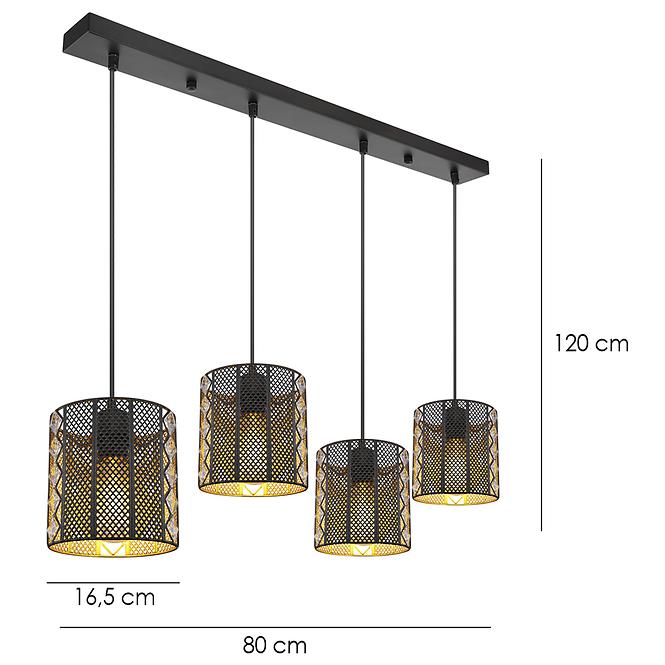 Lampe 15450-4H Schwarz und Gold LS4