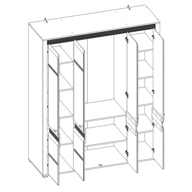 Schrank 4D Sevilla Typ 23 norwegische kiefer/weißy,3