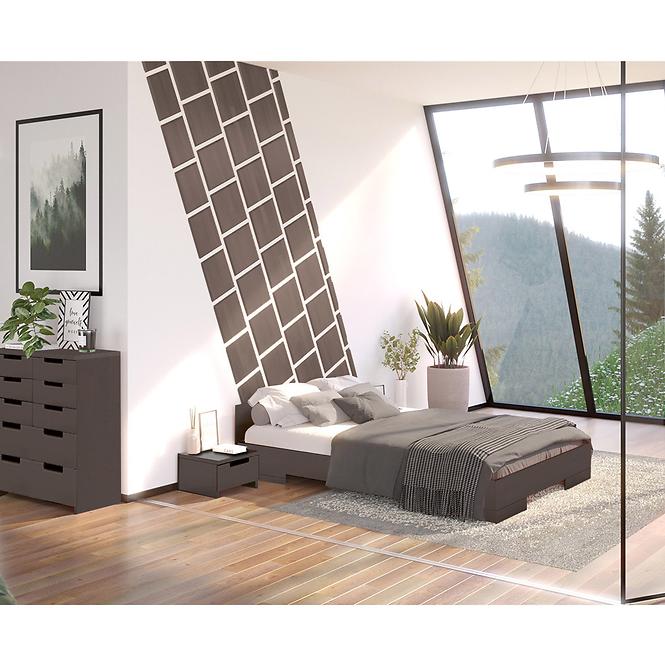 Bett aus Buchenholz Skandica Spectrum Niedrig 200x200 Palisander