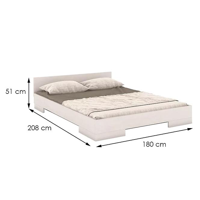Bett aus Buchenholz Skandica Spectrum Niedrig 180x200 Weiß