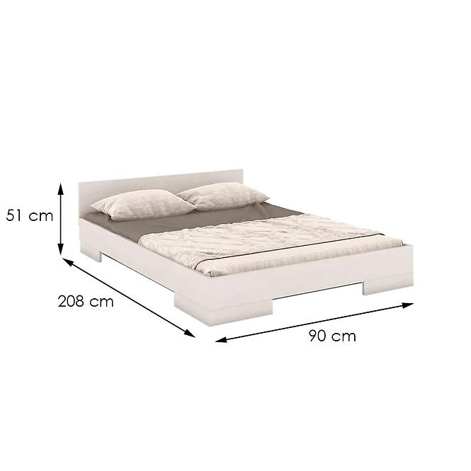 Bett aus Buchenholz Skandica Spectrum Niedrig 90x200 Weiß