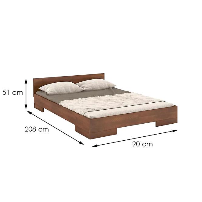 Bett aus Buchenholz Skandica Spectrum Niedrig 90x200 Nuss