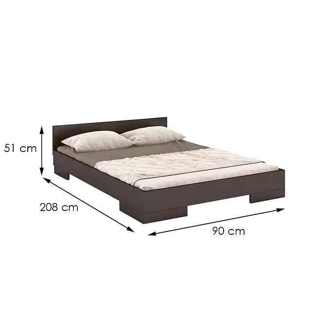 Bett aus Buchenholz Skandica Spectrum Niedrig 90x200 Palisander