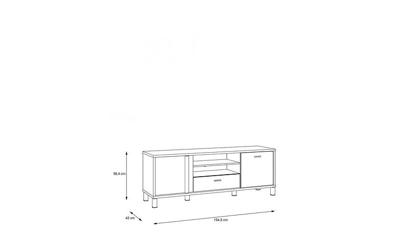 Tv Tisch HARUKI Alpenfichte/ Schwarz,5