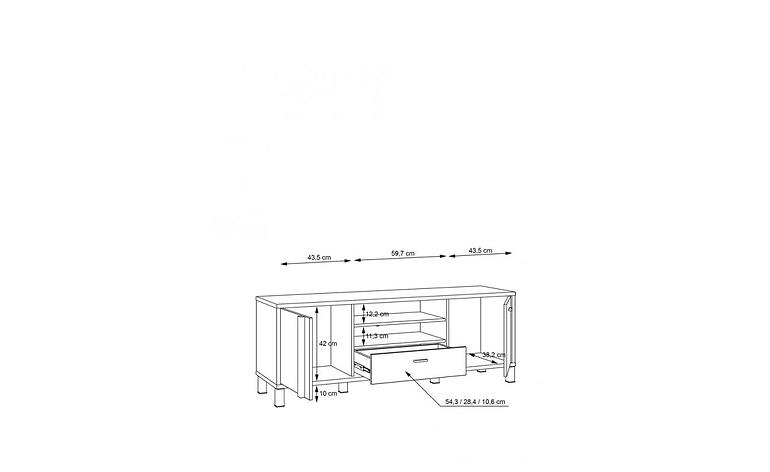 Tv Tisch HARUKI Alpenfichte/ Schwarz,6