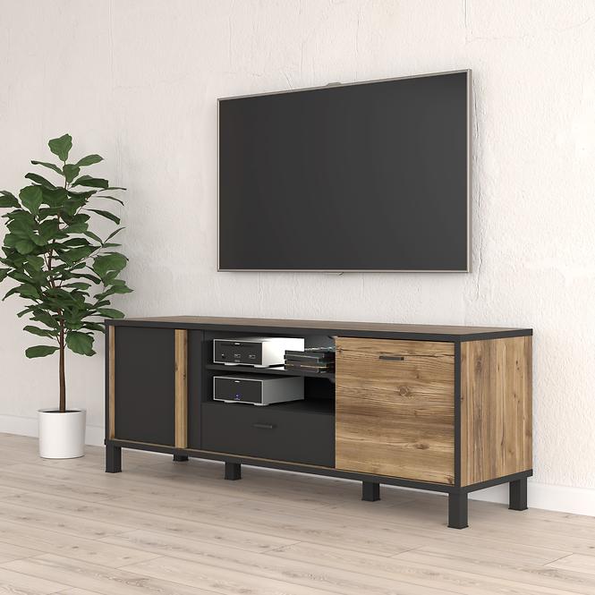 Tv Tisch HARUKI Alpenfichte/ Schwarz,7