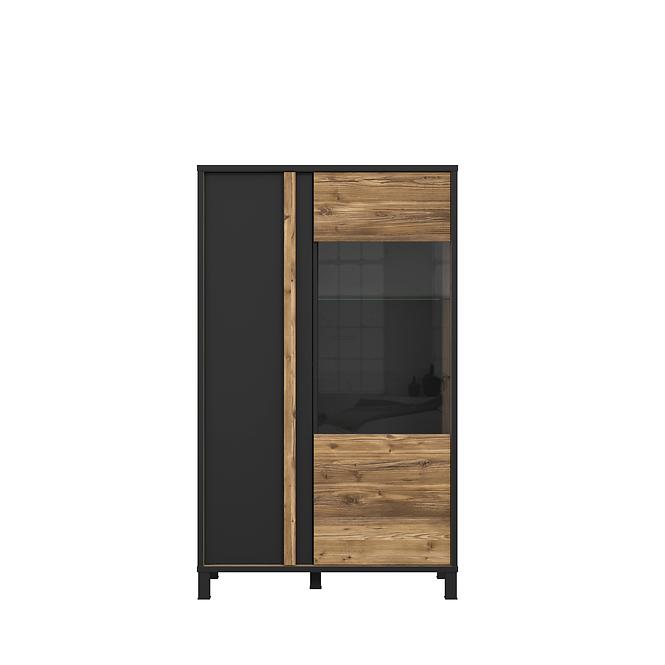 Vitrine Haruki 95 Alpenfichte/ Schwarz