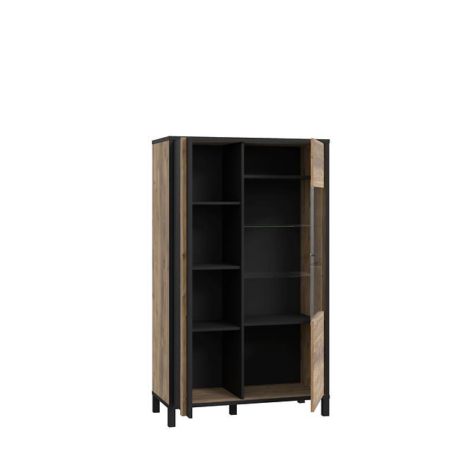 Vitrine Haruki 95 Alpenfichte/ Schwarz