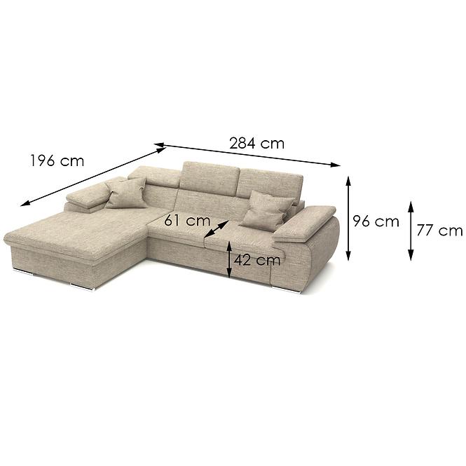 Ecksofa Polo L Porto 33 + Kissen Porto 33,6