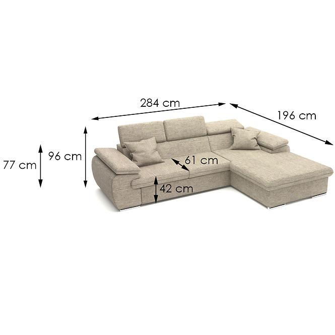 Ecksofa Polo P Porto 33 + Kissen Porto 33,6