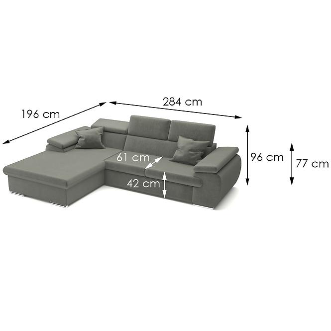 Ecksofa Polo L Kronos 15 + Kissen Kronos 15,6