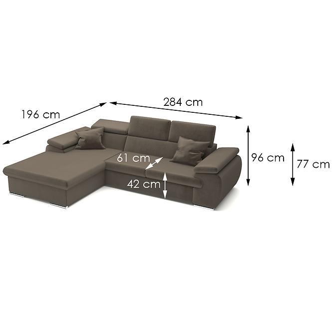Ecksofa Polo L Paros 04 + Kissen Paros 04,6
