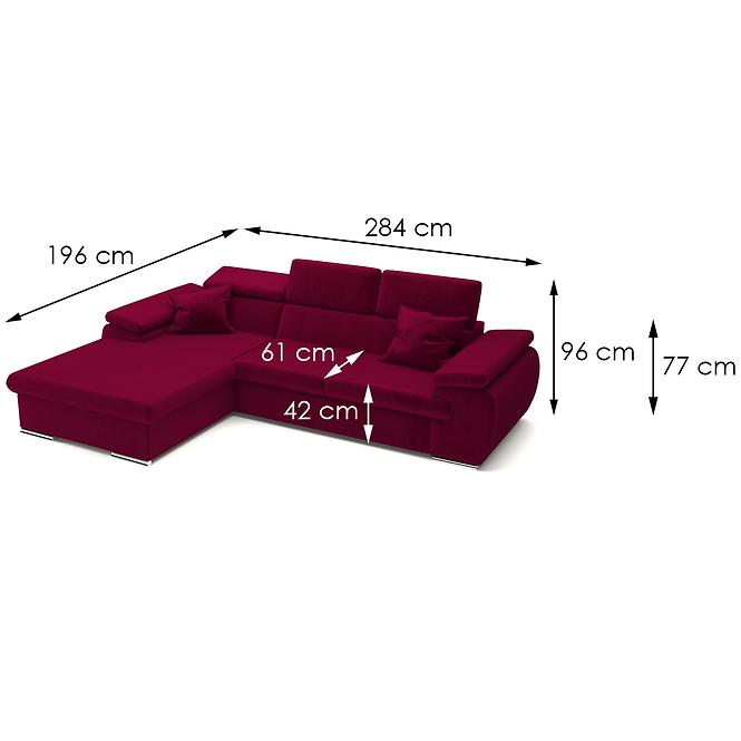 Ecksofa Polo L Kronos 02 + Kissen Kronos 02,6