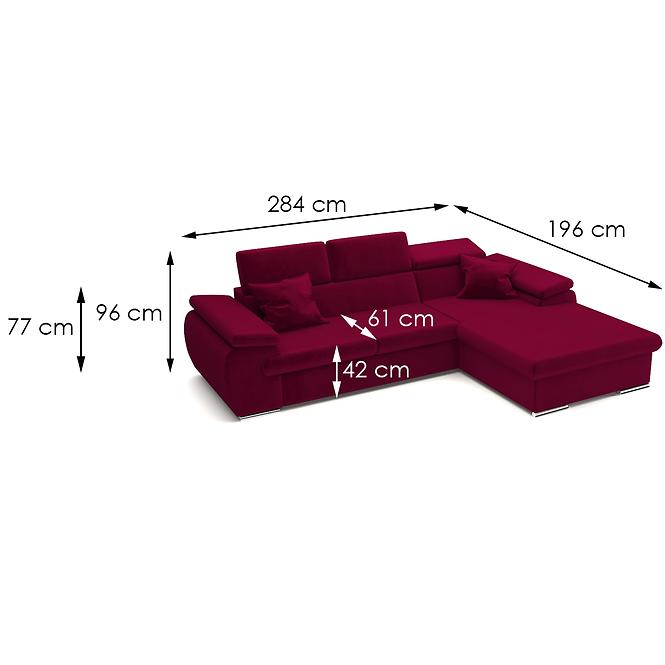 Ecksofa Polo P Kronos 02 + Kissen Kronos 02,6