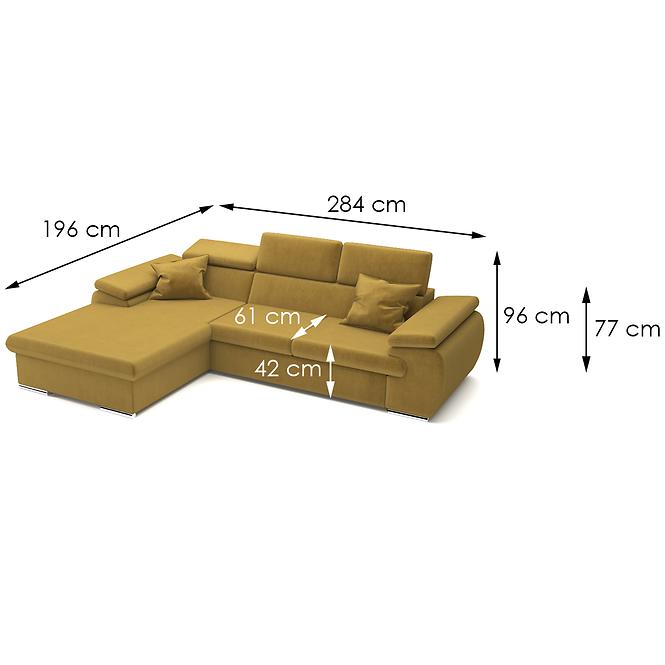 Ecksofa Polo L Kronos 01 + Kissen Kronos 01