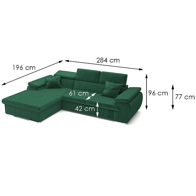 Ecksofa Polo L Kronos 19 + Kissen Kronos 19,6
