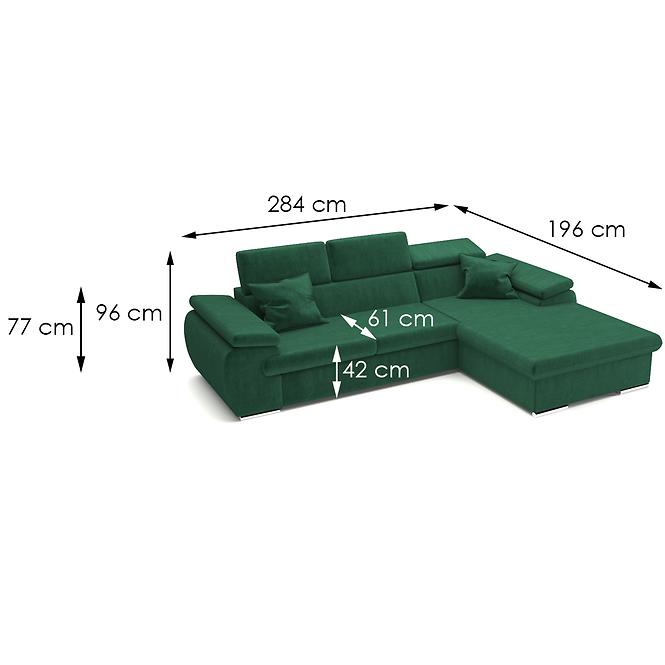Ecksofa Polo P Kronos 19 + Kissen Kronos 19,6