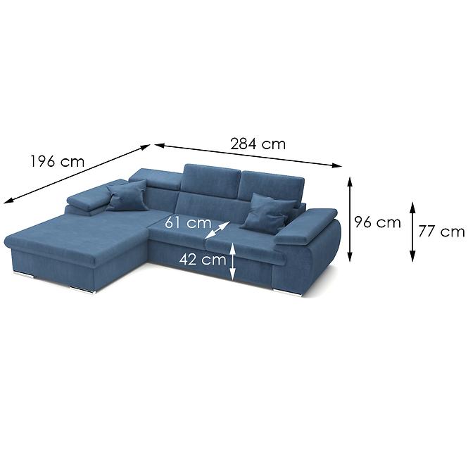 Ecksofa Polo L Kronos 05 + Kissen Kronos 05