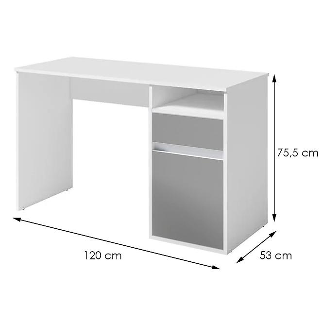 Schreibtisch Billa 60 1d1sz Weiß/Grafit