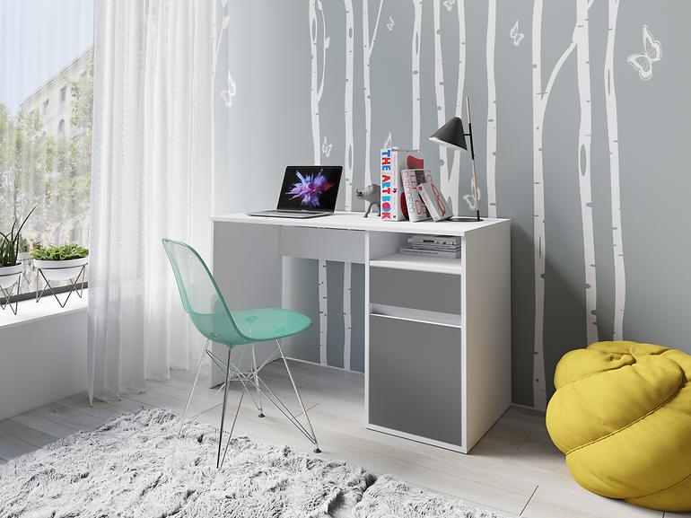 Schreibtisch Billa 60 1d1sz Weiß/Grafit