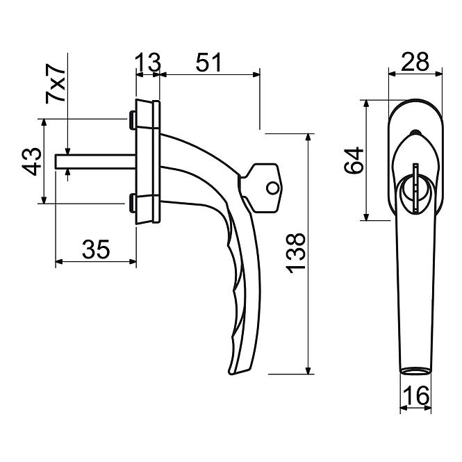 Fenstergriff RHW.009.L.F4 