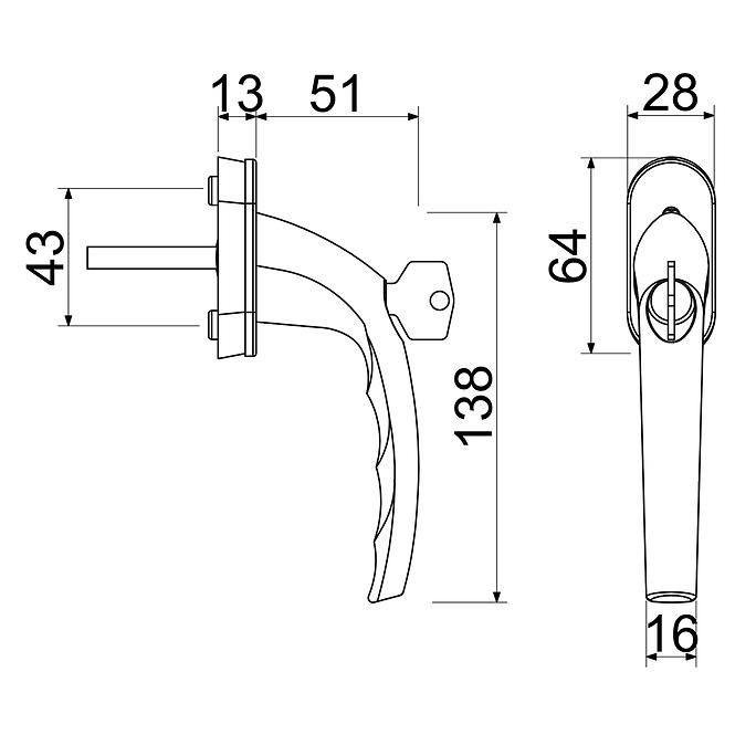 Fenstergriff RHW.009.L.SU.F4