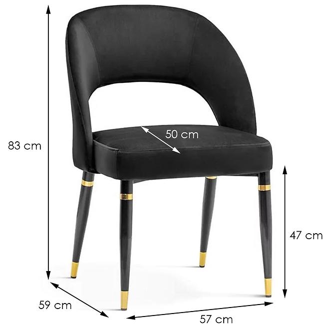 Stuhl Diva Schwarz/ Füß Schwarz/ Golden Dekor