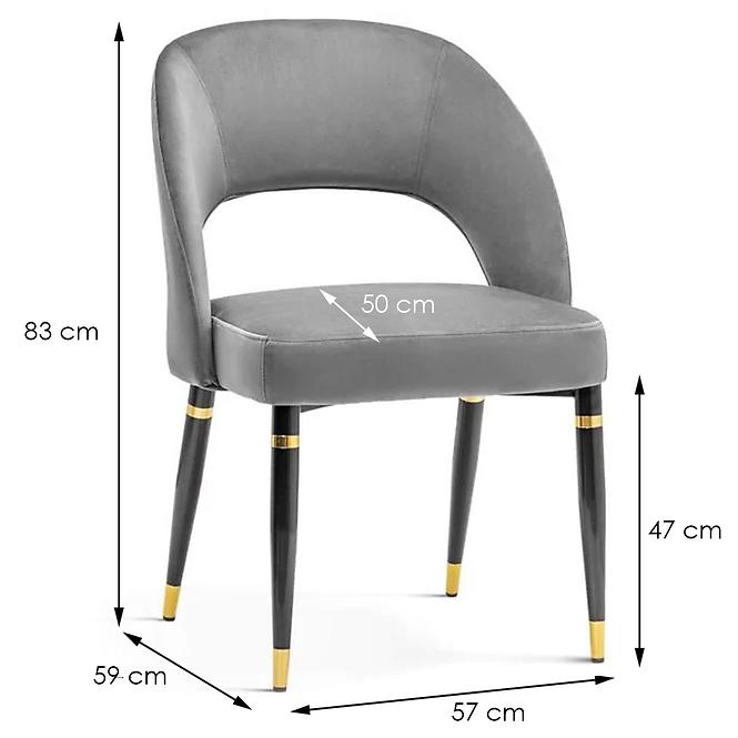 Stuhl Diva Grau/ Füß Schwarz/ Golden Dekor